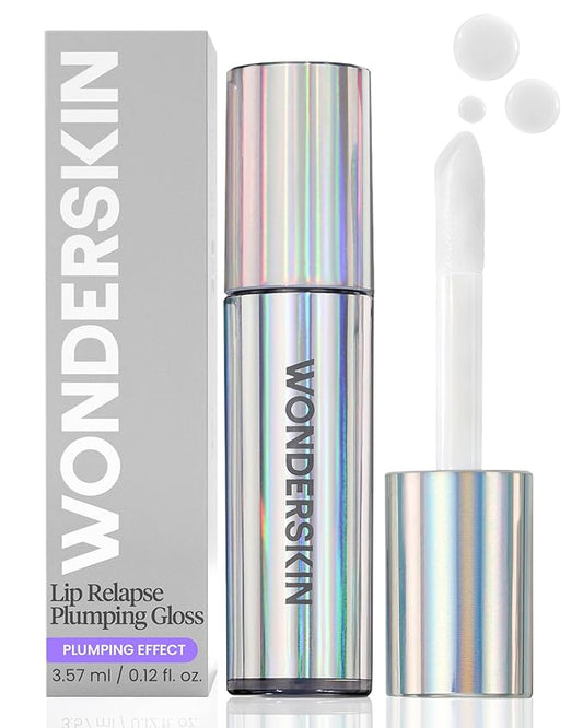 Wonderskin Lip Relapse Plumping Gloss – Lip Plumper Gloss for Fuller-Looking Lips with Hydrating, Non-Sticky, High-Shine Finish