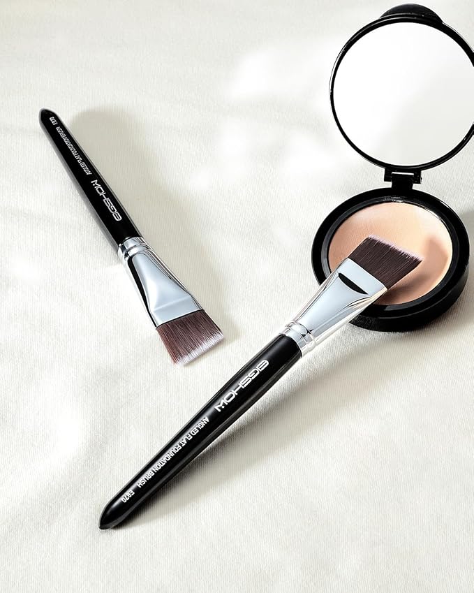 EIGSHOW Angled Flat Foundation Brush, Vegan Synthetic Bristles, Streak Free Application, Face Makeup Brush For Blending Liquid, Cream, Face Mask (E870)