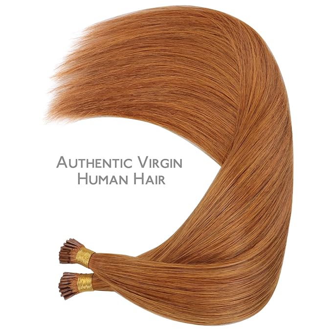 WENNALIFE I Tip Hair Extensions Real Human Hair, 100g 100s 22 Inch Auburn Ginger Remy Itip Human Hair Extensions Invisible Itips Straight I Tips Cold Fusion Extensions