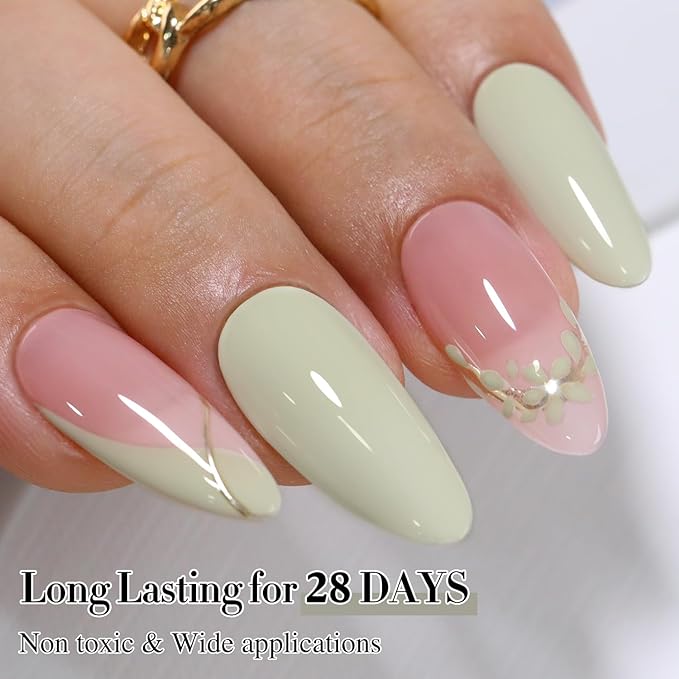 Double Rhythm 15ML Gel Polish Pure Sheer Same Color Same Bottle Soak Off Gel Polish Art Manicure Salon DIY at Home for Women (Light Gray-A1387)