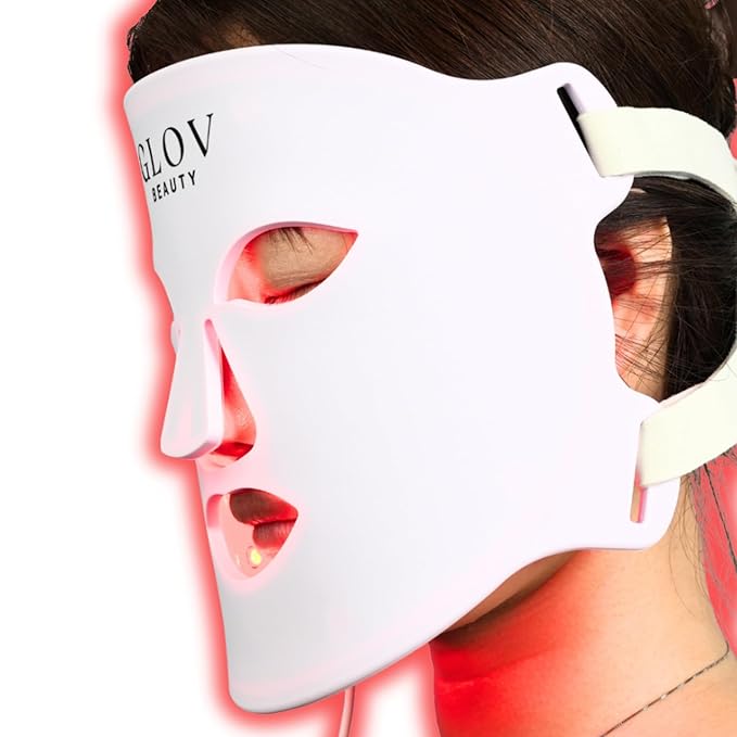 Glov Beauty - Anti-Aging LED Face Mask Red Light Therapy for Wrinkles, Fine Lines & Firmer Skin - Four Color Modes - Easy 10 Minute Session, Rechargeable, Facial Home Spa Device