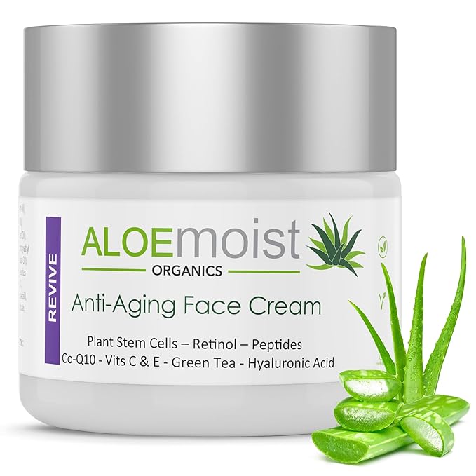 Advanced Retinol Cream for Face: Aloemoist Revive Anti Aging Face Cream for Women & Men Topical Retinoid Wrinkle Repair Day/Night Moisturizer, Organic Retinol Facial Moisturizer for Aging Skin,2 Pack