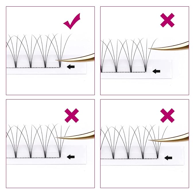 Premade Fans Eyelash Extensions 3D 4D 5D 6D Volume Lash C Curl Short Stem Easy Application (4D-0.07-C, 15mm)