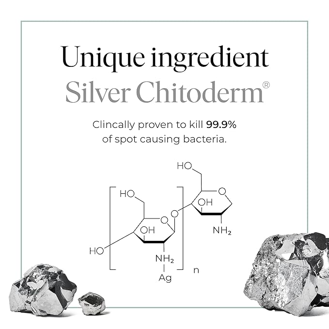 47 Skin | Hydrating Face Serum with Silver Chitoderm for ALL Skin Types | Clears Acne, Prevents & Heals Breakouts & Blemishes, Repairs Scars | Moisturises and Nourishes For Smooth Skin | 30ml