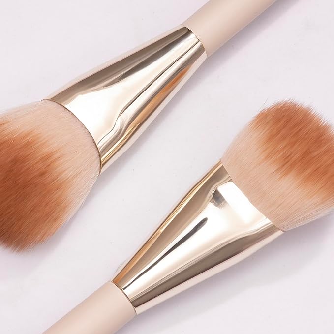 Angled Blush Brush, Blush Makeup Brush, Detail Blush Brush, Fluffy Blush Brushes for Cheeks, Contour Makeup Brushes, Power Contour Brush - Gold and Pink, 11L04B