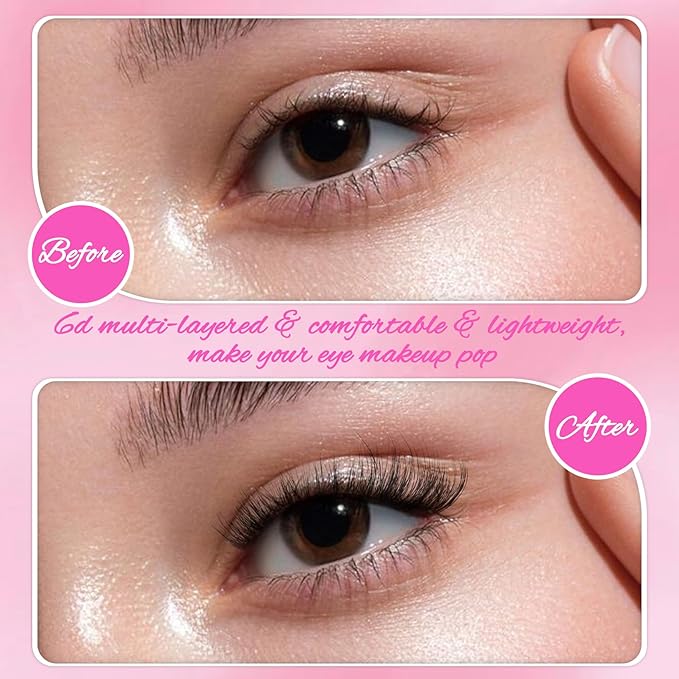 Veleasha Lashes Fluffy Wispy Faux Mink Eyelashes Criss-cross False Lashes 10 Pairs Pack Fake Eyelashes for Women (6D01)