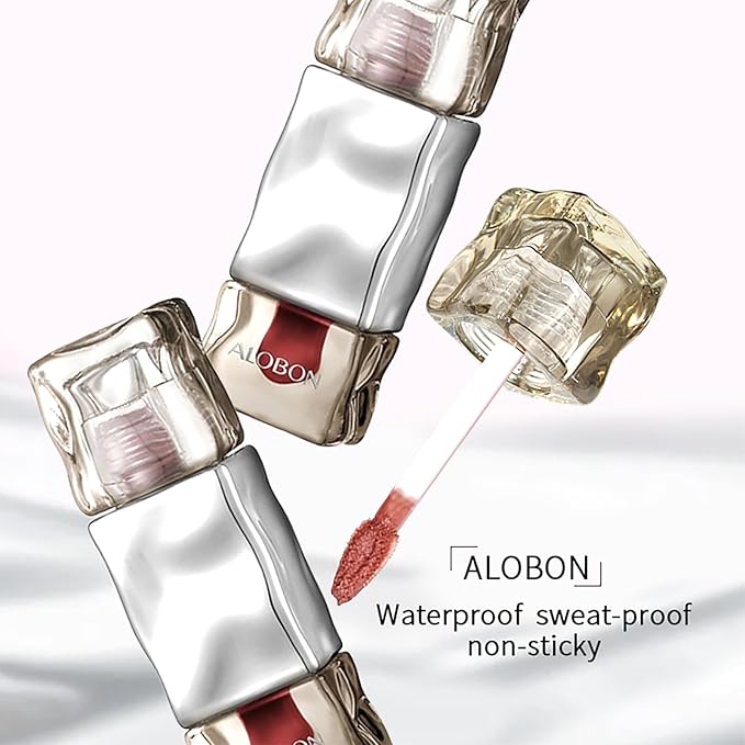 ALOBON Cream Lip Gloss Lipstick, Long-Lasting Color Development Cranberry Red Anti-Smudge Matte Lipstick (05 Cream peach color)