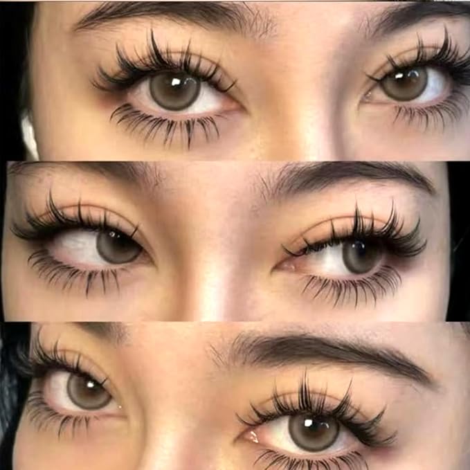 Veleasha Manga lashes Spiky EyeLashes Anime Lashes 8D Doll Eyelashes Natural Look Soft Wispy Fake Eyelash 5 Pairs 100% Handmade with Cotton Band (Otaku)