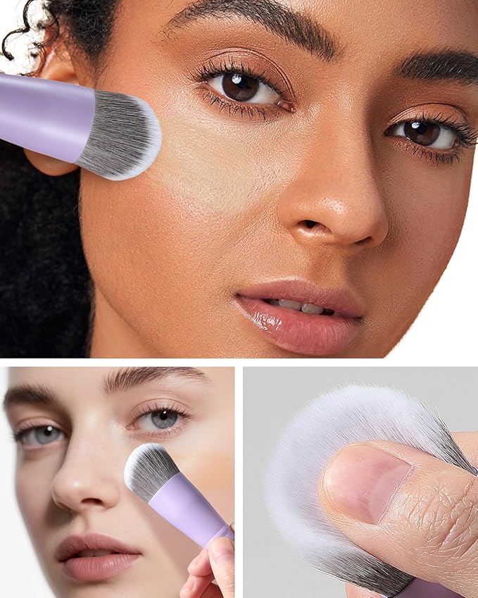 Foundation Brush, EIGSHOW Pro Slanted Foundation Brushes with Silver Ion Bristle - Kabuki Brush for Powder Liquid Cream Buffing Blending (F625P)