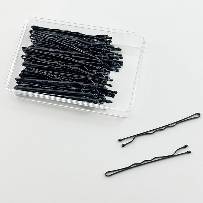 Amazon Basics Bobby Pins in Case Black 72 Count (Pack of 4)
