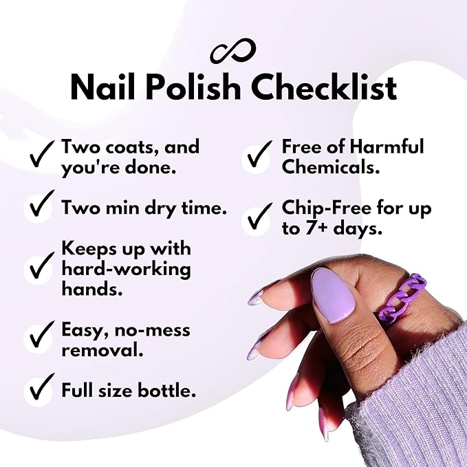 Eternal Purple Nail Polish Set for Women (HOLA BONITA) - Light Pink Nail Polish Set for Girls - Lasting & Quick Dry Fingernail Polish Kit for Home DIY Mani Pedi - Made in USA, 13.5mL (Set of 4)