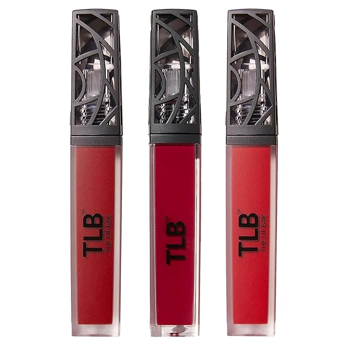 The Lip Bar - Nonstop Liquid Matte Lipstick 3-Pack, Bawse Lady (Blue Red), Rich Auntie (Deep Berry), + Hot Mama (Deep Rich Brown) - High Pigment - One Swipe - Long Lasting - Jojoba Oil - .24 fl oz
