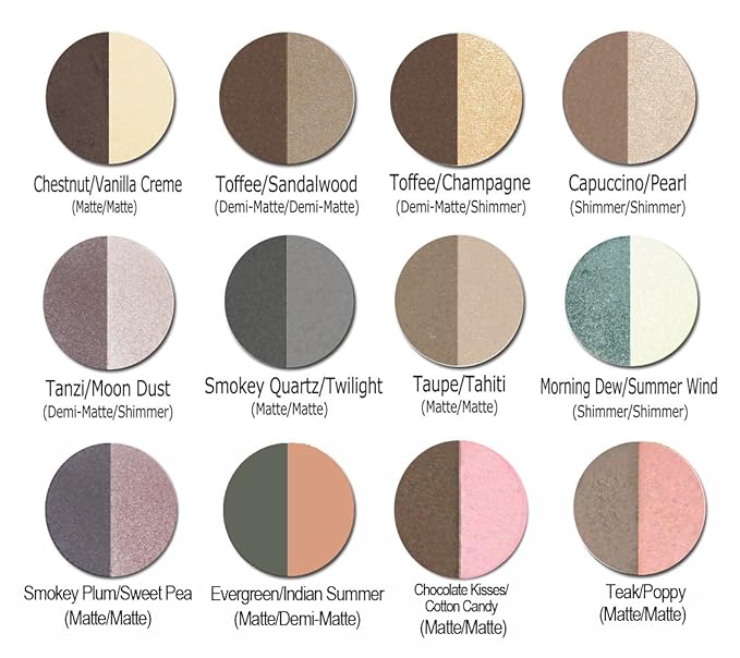 Lauren Brooke Cosmetiques Pressed Eye Shadow Duo, Richly Pigmented Natural Eyeshadow, EU Certified Organic Makeup For Women (Smokey Quartz/Twilight)