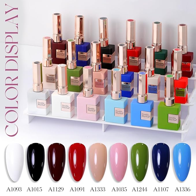 Double Rhythm 0.5Oz Gel Polish Pure Sheer Same Color Same Bottle Soak Off 15ML Gel PolishManicure Salon Nail Art DIY at Home for Women (Purple-A1009)