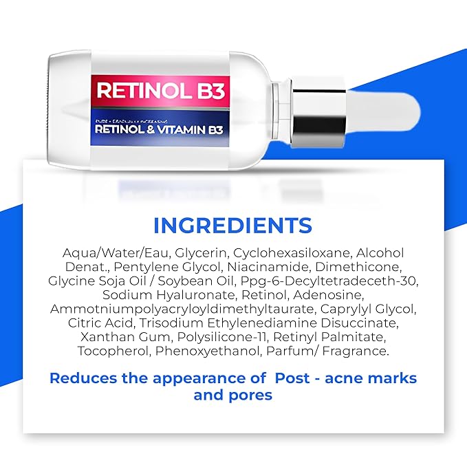 Resurfacing Retinol Serum for Face with Vitamin B3 - Retinol Total Package Serum for Anti Aging, Wrinkles, Fine Lines, Acne Scar and Sun Spots for a Radiant Complexion - Boost Collagen and Hydrates