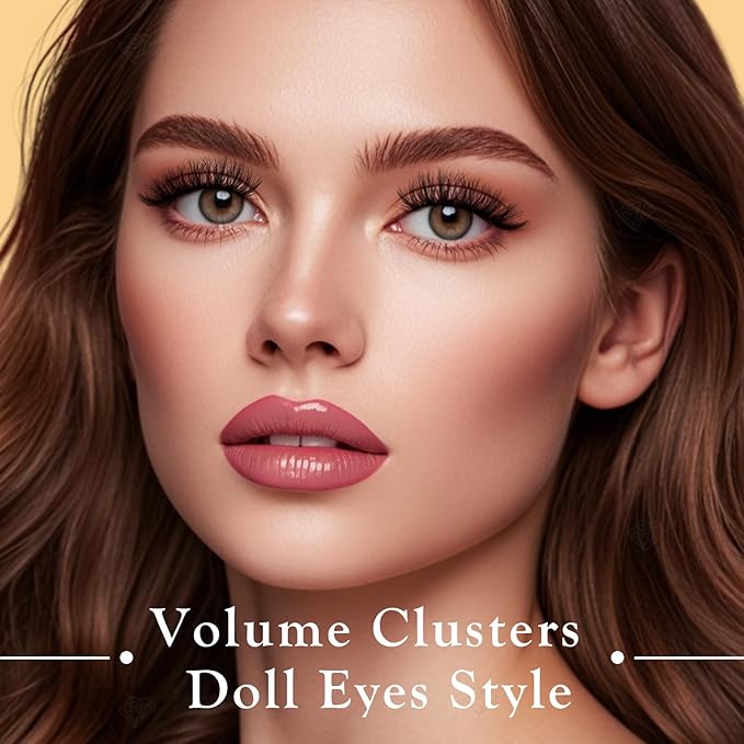 Wispy Lashes Fluffy Mink Eyelashes 16mm Natural Thick False Eye Lash Strips 14 Sets Medium Wispies Fake Strip Doll Eyelash Wet Spikes Style Full Volume Cateye Spiky Lashes Manga Look