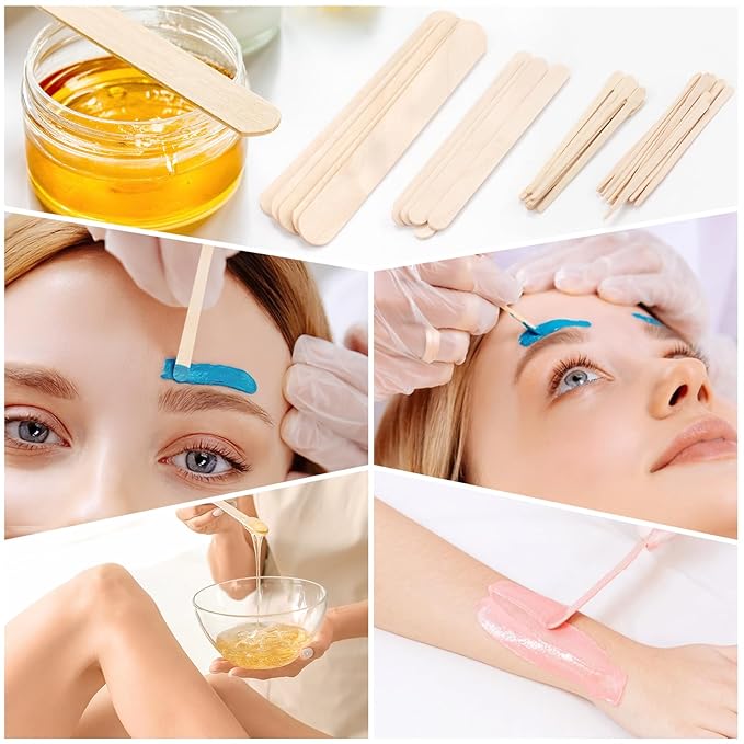 4 Style 500 Pcs Waxing Sticks Assorted Wax Applicator Sticks For Body Legs Face With Small Medium Large Sizes Wood Popsicle Sticks For Waxing Or Wood Craft Sticks