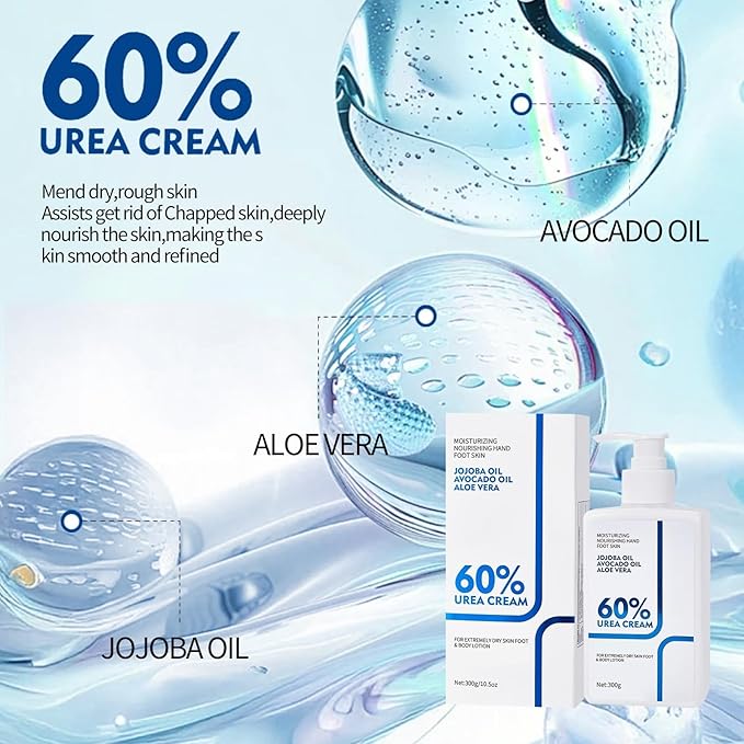 Urea Cream 60 Percent Body Lotion 10.58 Oz, Body Lotion for Dry Skin, Skin Moisturizing Lotion for Extremely Dry Skin, Non Greasy Body Cream