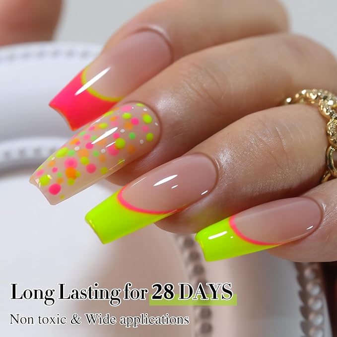 Double Rhythm 15ML Lime Green Gel Polish Pure Sheer Same Color Same Bottle Soak Off Gel Polish Art Manicure Salon DIY at Home for Women (Neon Green-A1305)