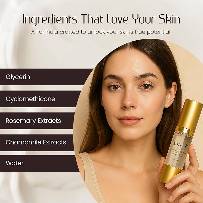 Mineral Makeup Facial Foundation Primer – Smooths Skin, Extends Makeup Wear, Controls Shine, Minimizes Pores & Fine Lines – For All Skin Types – Vegan, Paraben Free, Cruelty-Free – 1 fl oz (30 mL)