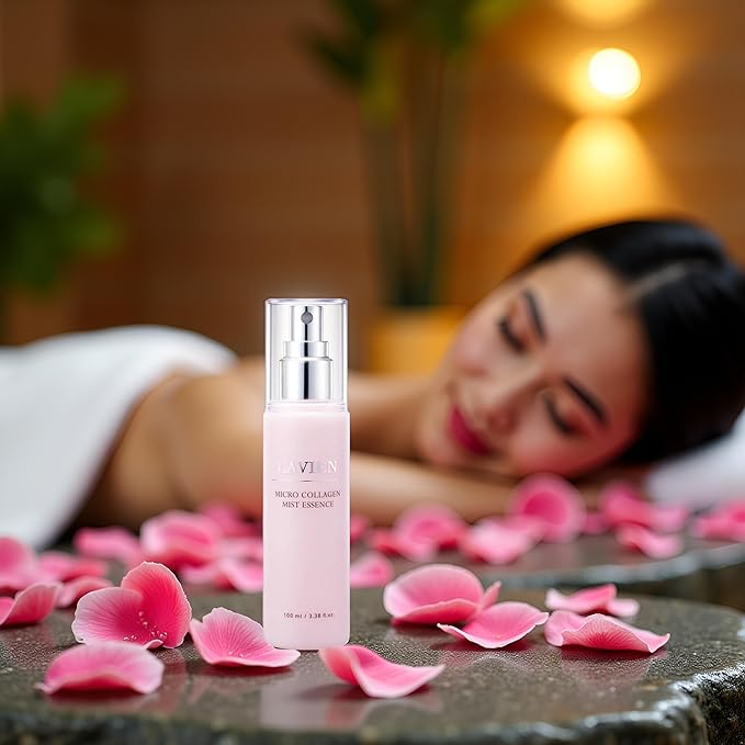 Lavien Micro Collagen Mist Essence - Hydrating Facial Spray, Redness and Smooth Skin - Suitable All Skin Types - 3.38 Fl Oz Bottle