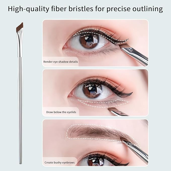 Nose Contour Brush Eyeliner Brush Set 5PCS, Fine Angled Eyeliner Brush Concealer Brush, Ultra Thin Slanted Flat Eyeliner Makeup Brushes, Contour Brushes for Blending Liquid Cream Powder Cosmetics