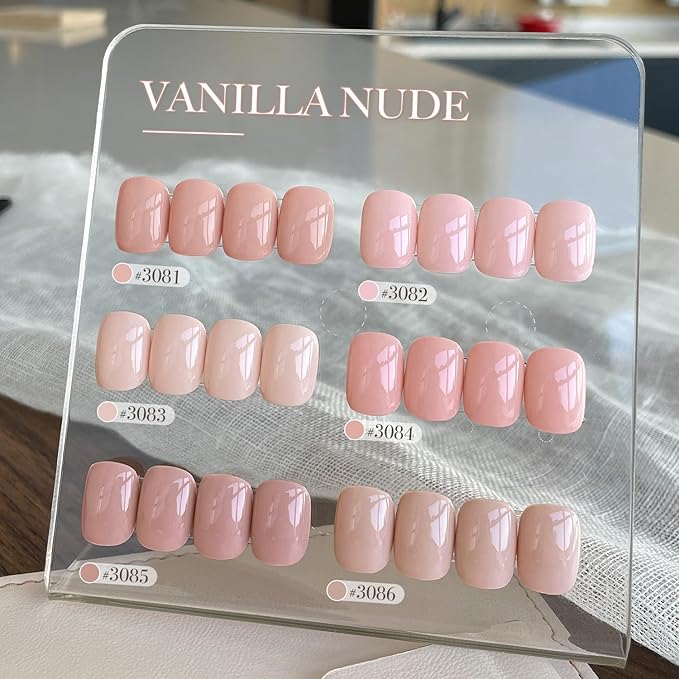 GAOY Macaron Nail Gel Polish Set Including Peach Pink Nude Shades, Sweet Minimalist Creamy Colors, Opaque Long Lasting Gel for Home & Salon Manicure