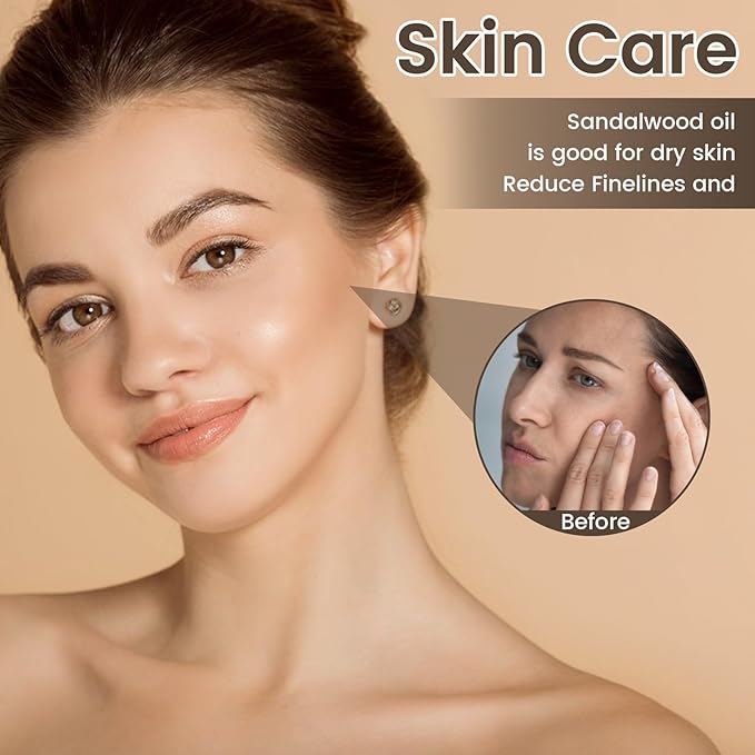 yethious Jasmine Sandalwood Essential Oil 100% Pure Organic Essential Oil Set for Aromatherapy Diffuser, Soap, Candle Making