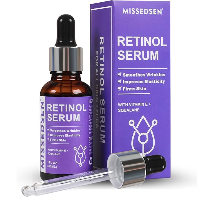 Retinol Serum for Face anti aging with Squalane Oil & Vitamin E Oil for Skin Care Night Repair Serum for Oily, Combination, Dry & Mature Skin for Daily Use 1Fl oz