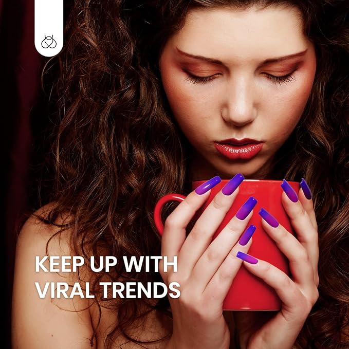 Beetles Color Changing Gel Nail Polish Kit, 6 Colors Pink Red Glitter Blue Purple Mood Temperature Change Nail Polish Gel Set Soak Off Nail Art Gel DIY Salon Manicure Gift