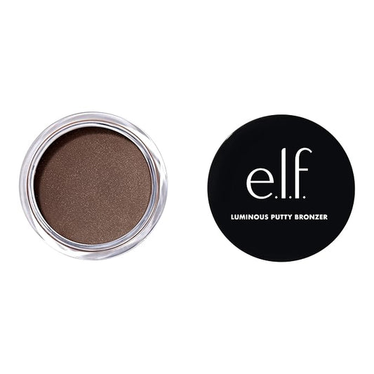 e.l.f. Luminous Putty Bronzer, Lightweight Putty-to-Powder Bronzer For A Radiant, Glowing Finish, Highly Pigmented, Vegan & Cruelty-Free, Island Hopping