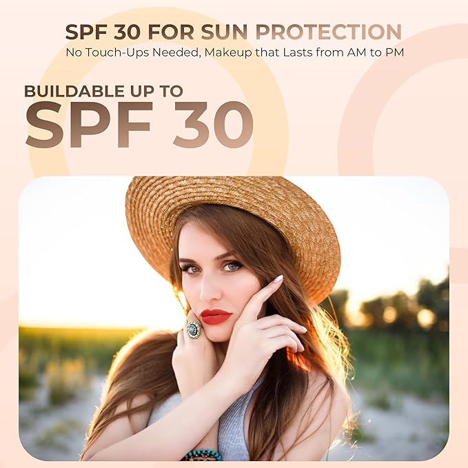 Pink Bisque Foundation (30g Full Size Sifter Jar) Matte Mineral Makeup Loose Powder Foundation – Full Coverage, Natural Finish, Noncomedogenic, SPF 30