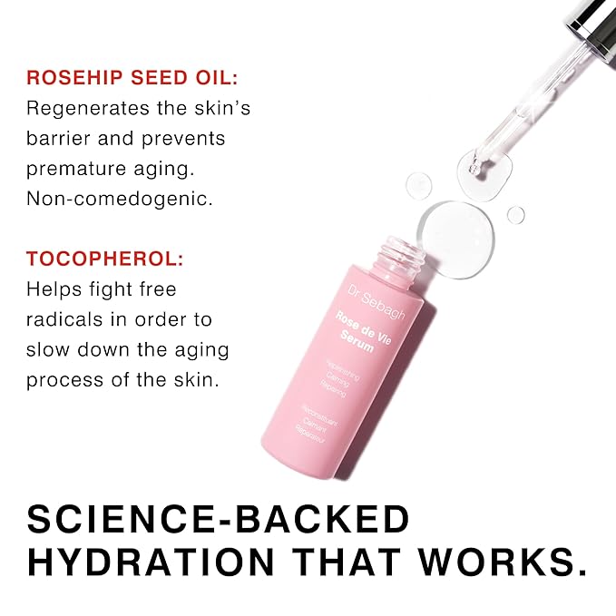 Dr Sebagh Rose de Vie Serum - 1 fl oz | Nourishing Facial Formula for Dry or Sensitive Skin | Support Skin Vitality