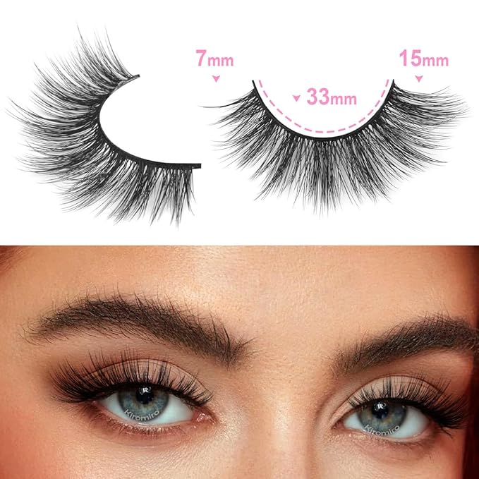 20 Pairs Lashes Wispy Faux Mink Lashes 15mm Cat Eye False Eyelashes Natural Look 3D Volume C-Curl Strip Lashes Pack by Kiromiro