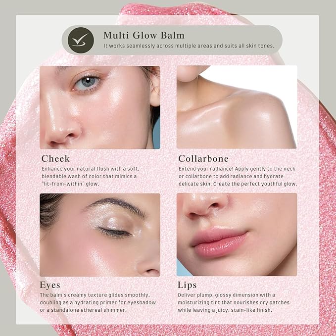 bayfree Multi Glow Balm, Cream Blush for Cheeks, Blush Balm Face Makeup, Radiant Finish, Hydrating, Creamy, Lightweight & Blendable Color, Face Makeup, 0.63 Oz (Peony Garden)