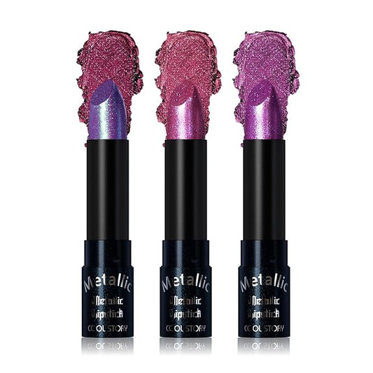 Metallic Glitter Lipstick Set Shimmering Colors (Set-D)