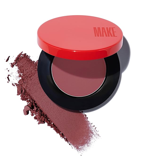 MAKE Beauty Skin Mimetic Microsuede Blush - Matte Powder Blush for Cheeks with Long Lasting Color - Non Comedogenic, Travel Size Makeup Single Palette. Shade - Eros (Burgundy)