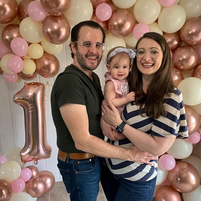 40" Rose Gold Number 0 Balloon for Girls, Large Self Inflating Helium Foil Number Balloons Set 0-9 for Women 20th 30th 40th Birthday Anniversary Wedding New Year Baby Shower Party Decorations Supplies