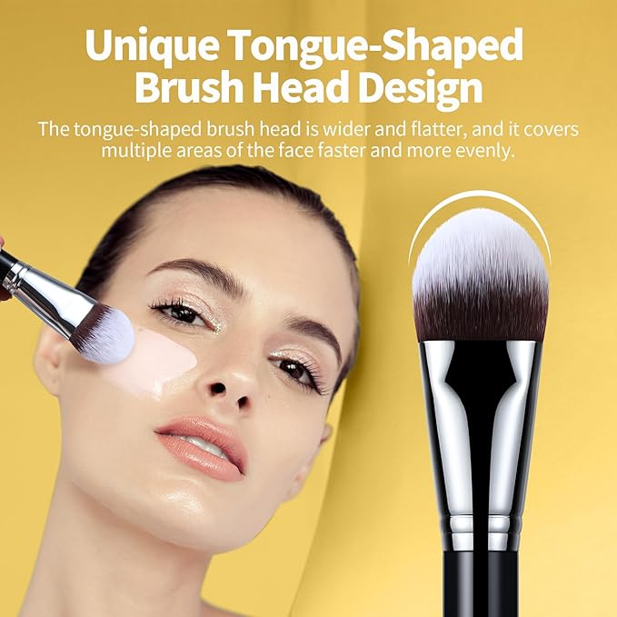 EIGSHOW Domed Foundation Brush, Large Face Makeup Brush with Soft Dense Synthetic Bristles for Blending Liquid Cream Powder (F628)