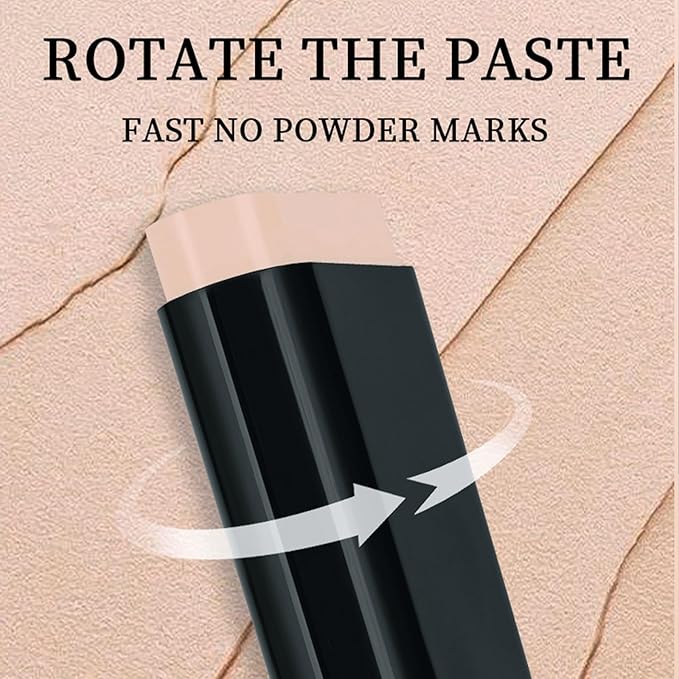 Concealer Foundation Stick, 2-in-1 Long-Lasting Foundation and Concealer with Brush, Creamy Full Coverage for Dark Circles & Blemishes, Hydrating Olive & Camellia, 2.09 Oz (04#)