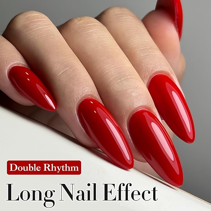 Double Rhythm 15ML Gel Nail Polish Pure Sheer Same Color Same Bottle Soak Off Gel Polish Art Manicure Salon DIY at Home for Women (Red-A1399)