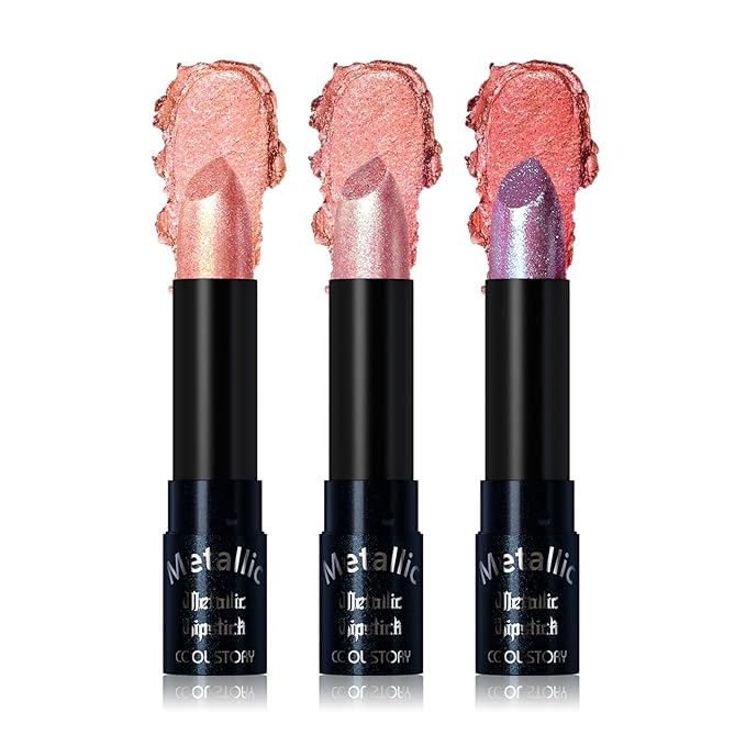 Metallic Glitter Lipstick Set Shimmering Colors (Set-A)
