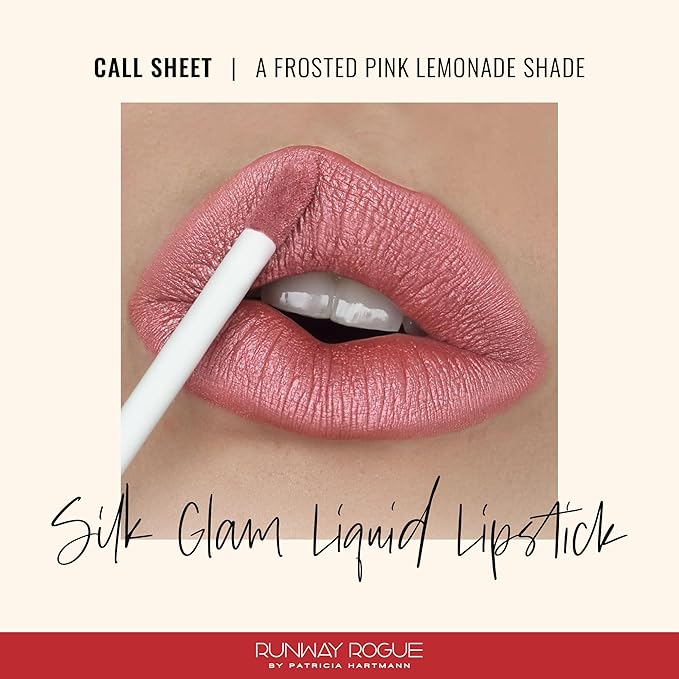 Runway Rogue Silk Glam Liquid Lipstick, Long Wear Frosted Pink-Lemonade Lipstick, ‘Call Sheet’