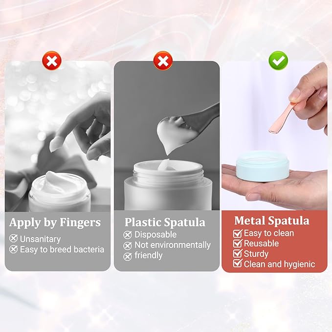 3 PCS Mini Metal Makeup Spatula, Reusable Skin Care Cosmetic Spatula Facial Applicator Tool Beauty Spatula Cosmetic Spatula for Face Mask Cream Lotions Moisturizers(Silver Gold Rose Gold)