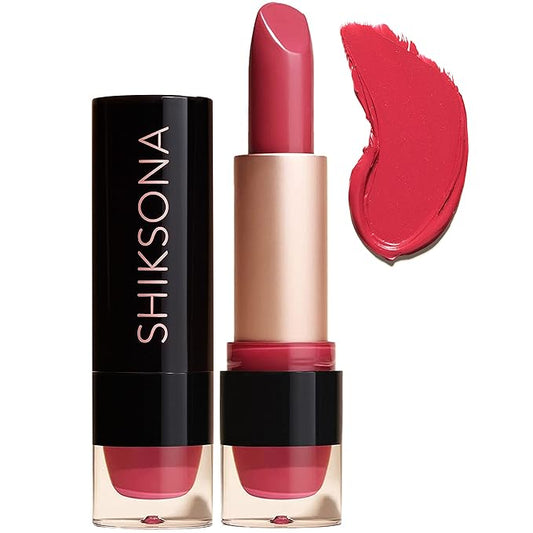 ShikSona Full Coverage Matte Lipstick | Vegan, Gluten Free, Paraben Free, Cruelty Free, Creamy Lipstick in a Deep Berry Red Shade (Boardroom Belle)
