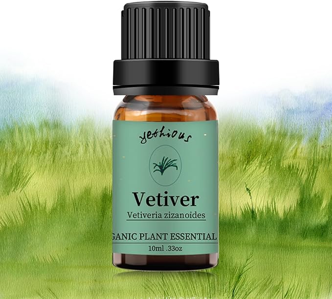 yethious Vetiver Essential Oils for Diffuser & Aromatherapy Pure Vetiver Oil for Skin, Hair Gift Oils - 10ML