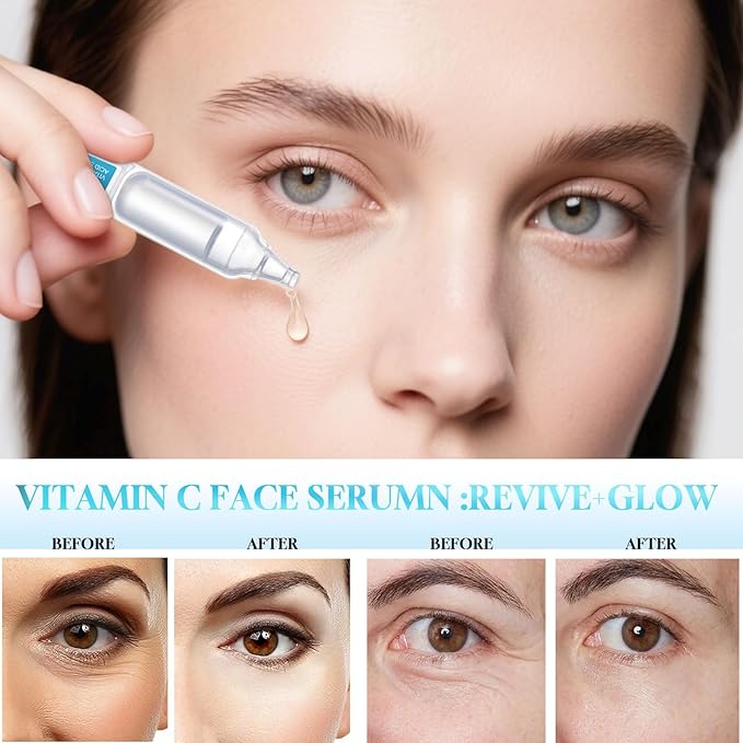 30 PCS Vitamin C Hyaluronic Acid Serum for Face, Ultra Hydrating Anti-Aging & Skin Firming Serum, Wrinkle-Reducing, Fast Absorbing, Deep Moisturizing