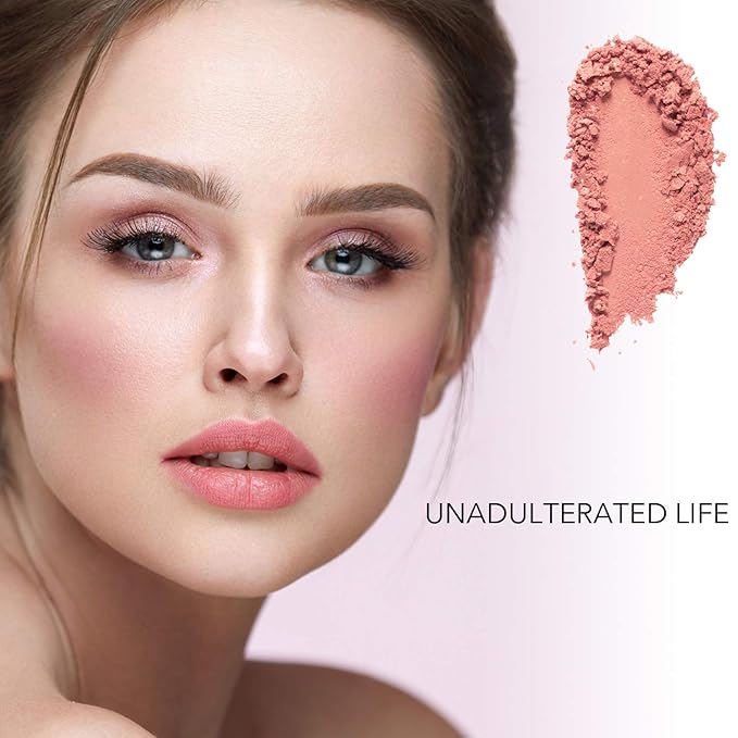 Bellaterra Cosmetics Mineral Loose Blush 9g | Buildable Color, Long-Wearing Powder with Illuminating Finish, Finely Milled Minerals for Smooth Blend and Natural Glow (Unadulterated Life)