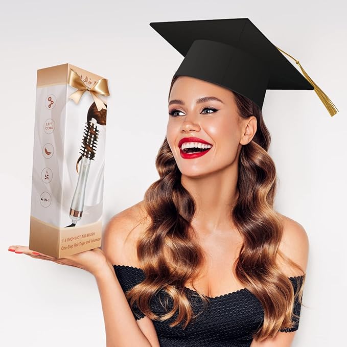 1.5 Inch Barrel Round Brush Blow Dryer (2.8’’ Plus Bristles), Negative Ionic One Step Volumizer Dryer, 4-in-1 Hot air Brush-Not for Europe Travel