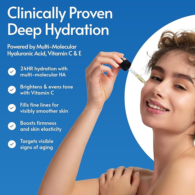 Sylk Hyaluronic Acid Serum for Face - Ultra Hydrating Anti Aging & Anti Wrinkle Serum with Vitamin C & E - Moisturizing & Plumping Formula for Smooth Skin - Microneedling - Korean Skincare - 2 fl oz